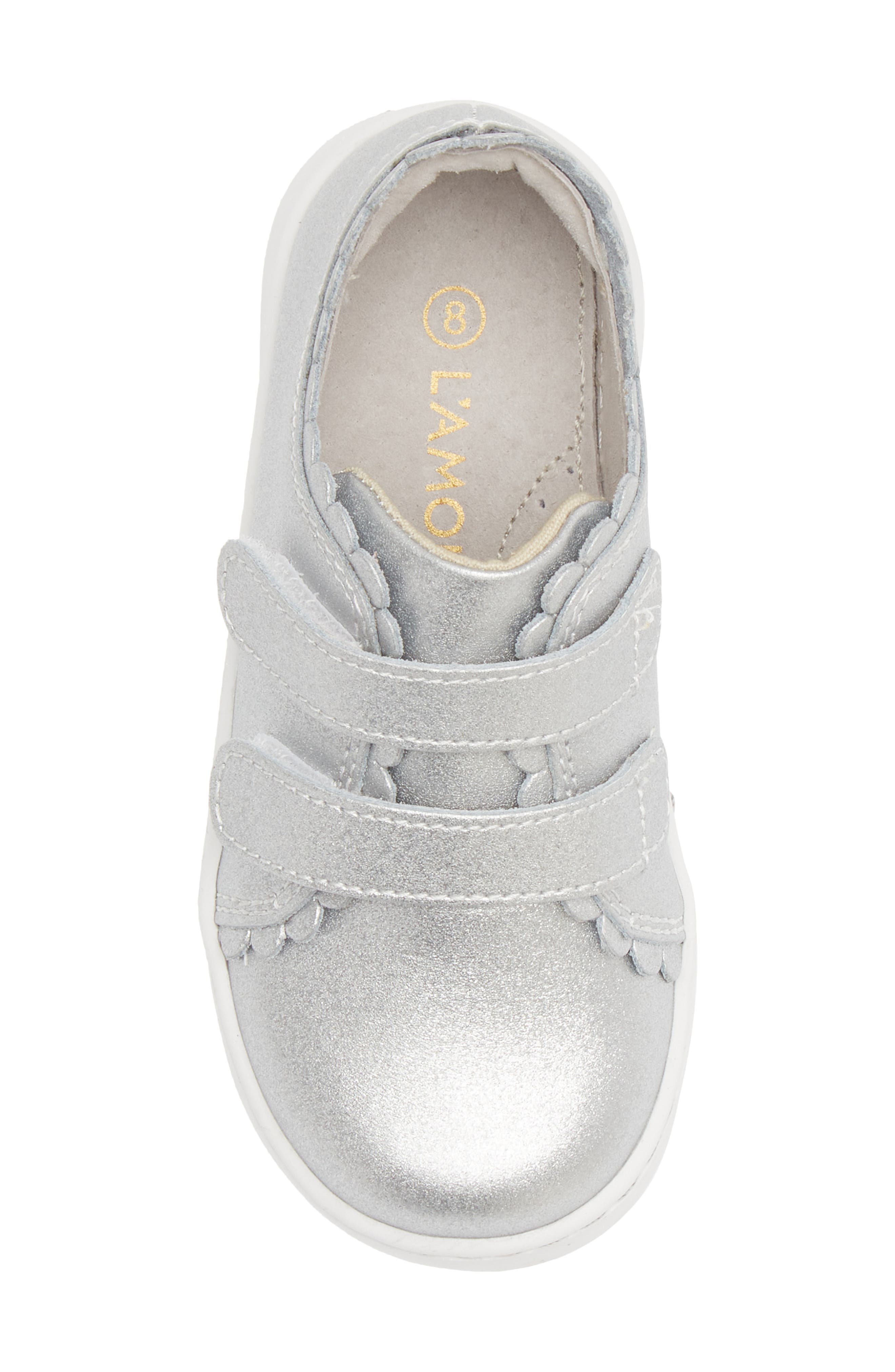 L'AMOUR Caroline Scallop Sneaker, Alternate, color, Silver