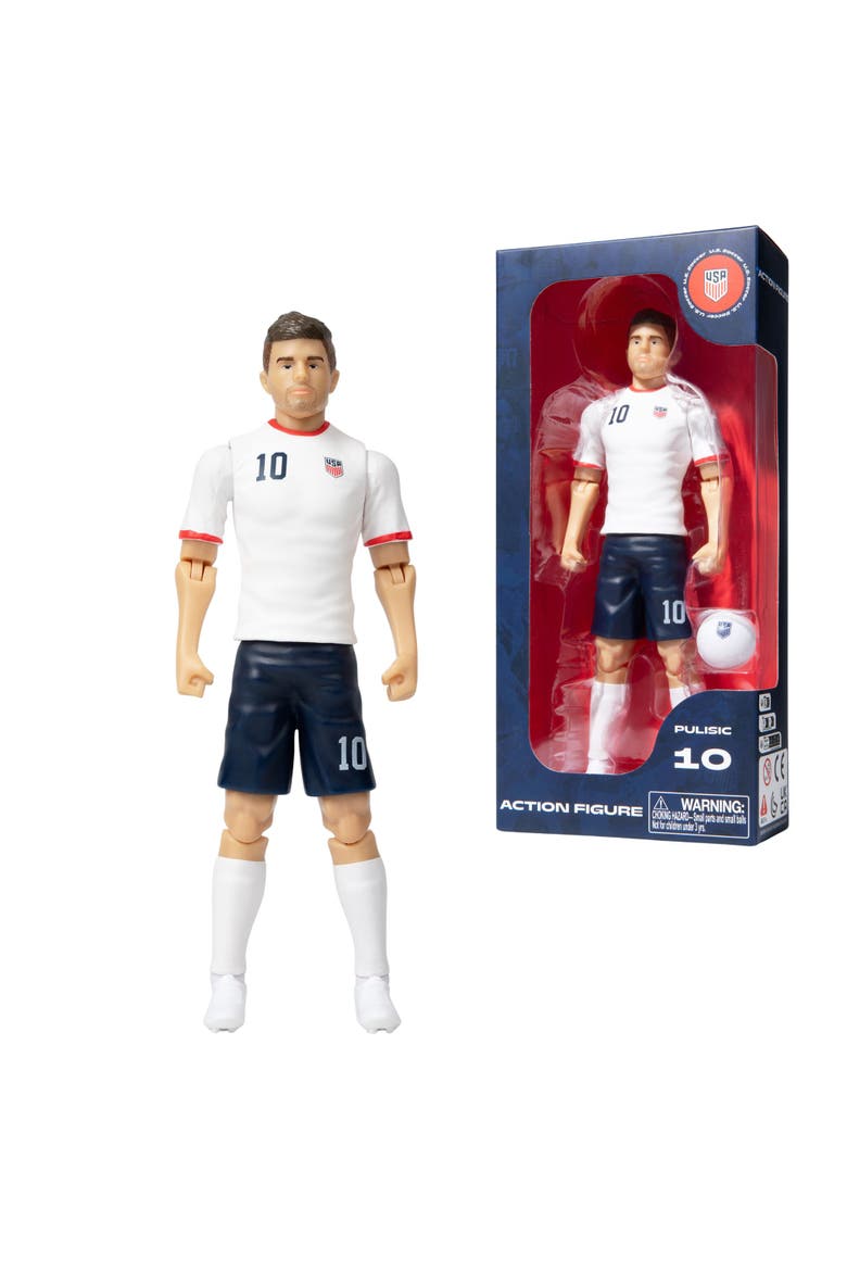 SOCKERS USMNT Christian Pulisic 8" Collectible Soccer Action Figure, Main, color, White