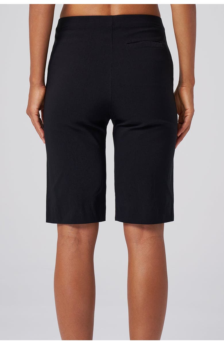 Franne Golde All-Season Slim Stretch Bermuda Short, Alternate, color, Black