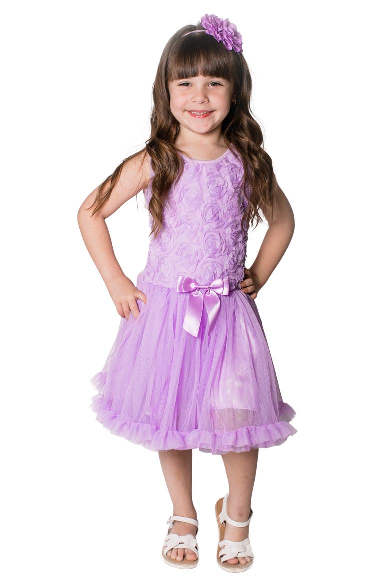 Kids' Floral Sleeveless Fit & Flare Dress, Alternate, color, PURPLE
