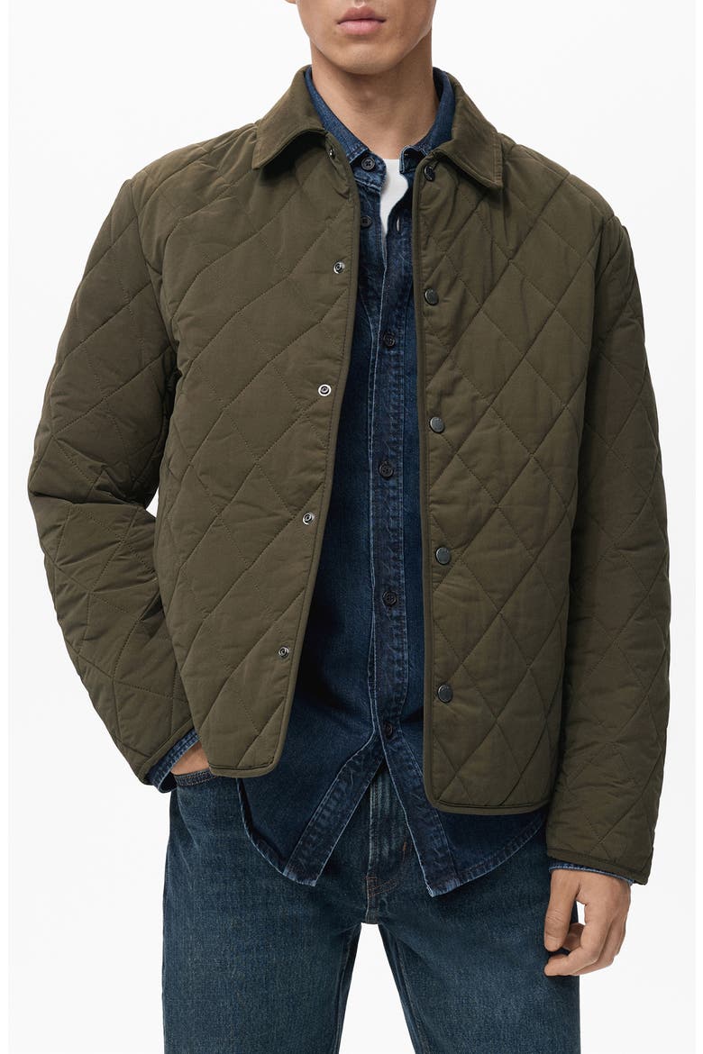 Water Repellent Quilted Jacket, Main, color, OLIVE GREEN