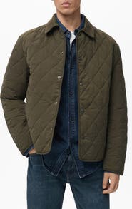 MANGO Water Repellent Quilted Jacket