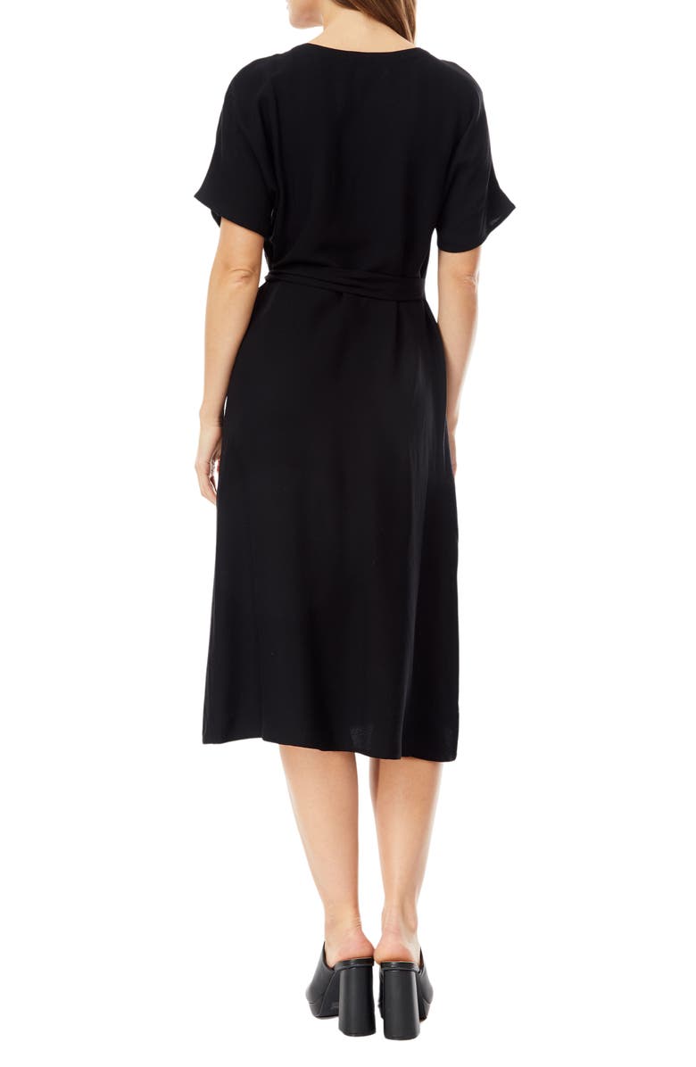 BY DESIGN Lucille Crepe Midi Dress, Alternate, color, Black