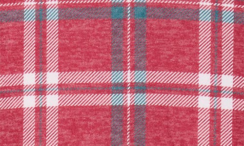 Pj Salvage Let's Get Toasty Plaid Peachy Jersey Pajamas In Red