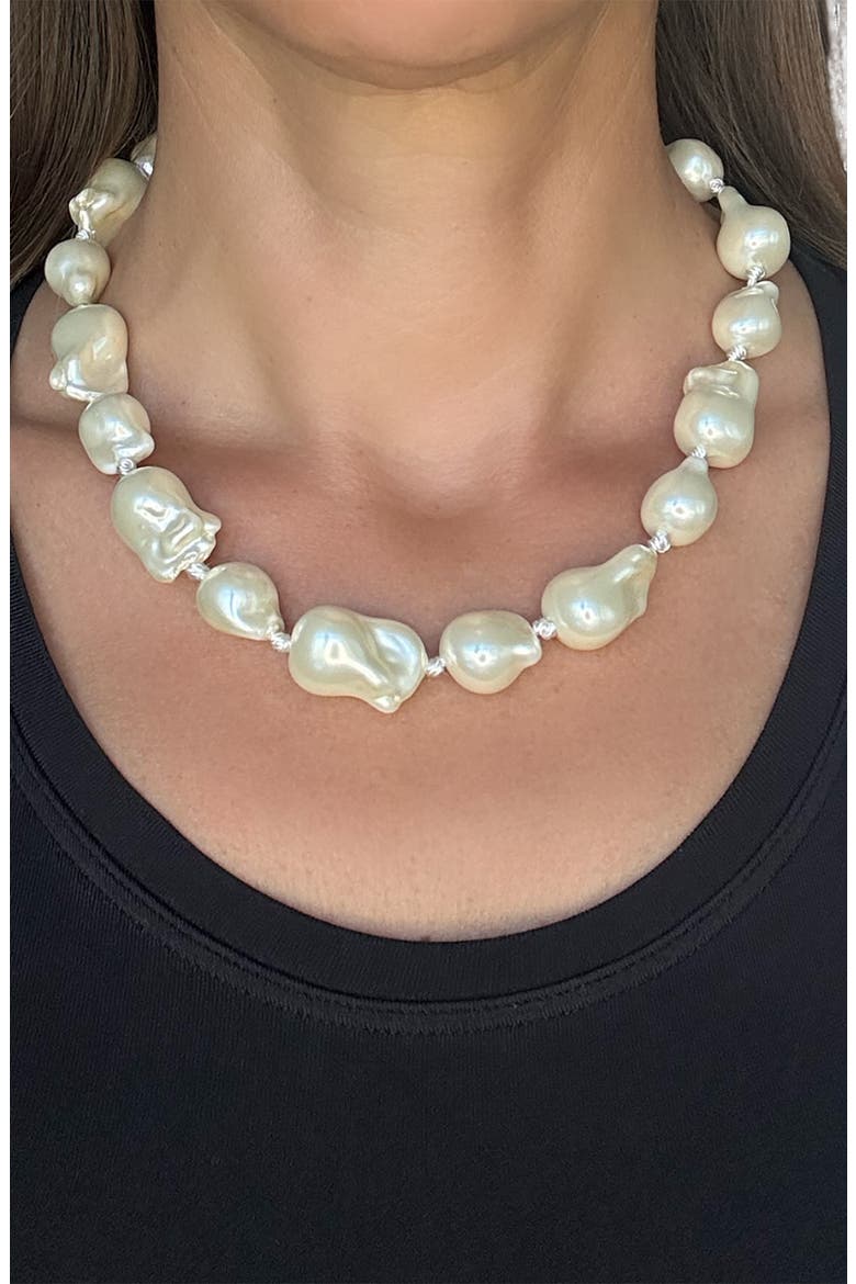 Baroque Faux Pearl Necklace, Alternate, color, PEARL