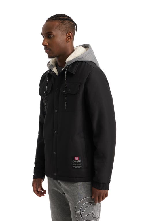 Ecko Unltd Quietly Standing Out Faux Shearling Lined Jacket In Black