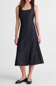 Madewell Seamed Button Front Midi Dress