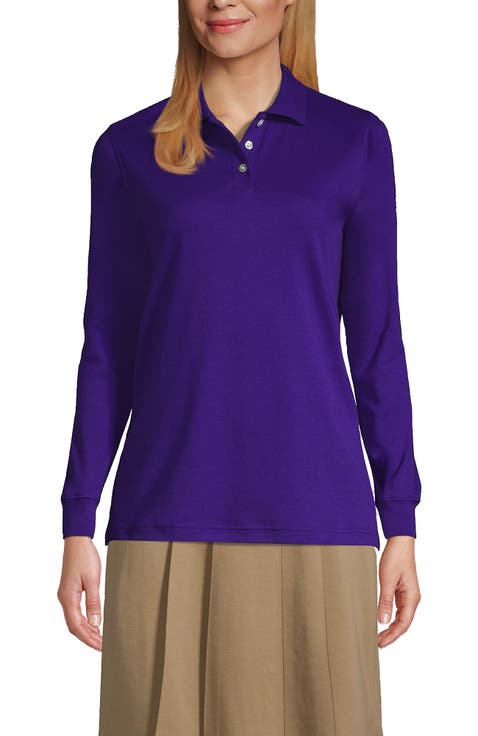 School Uniform  Long Sleeve Interlock Polo Shirt