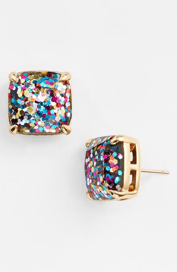 Kate Spade Womens Multi Glitter Glittered Small Square Stud Earrings