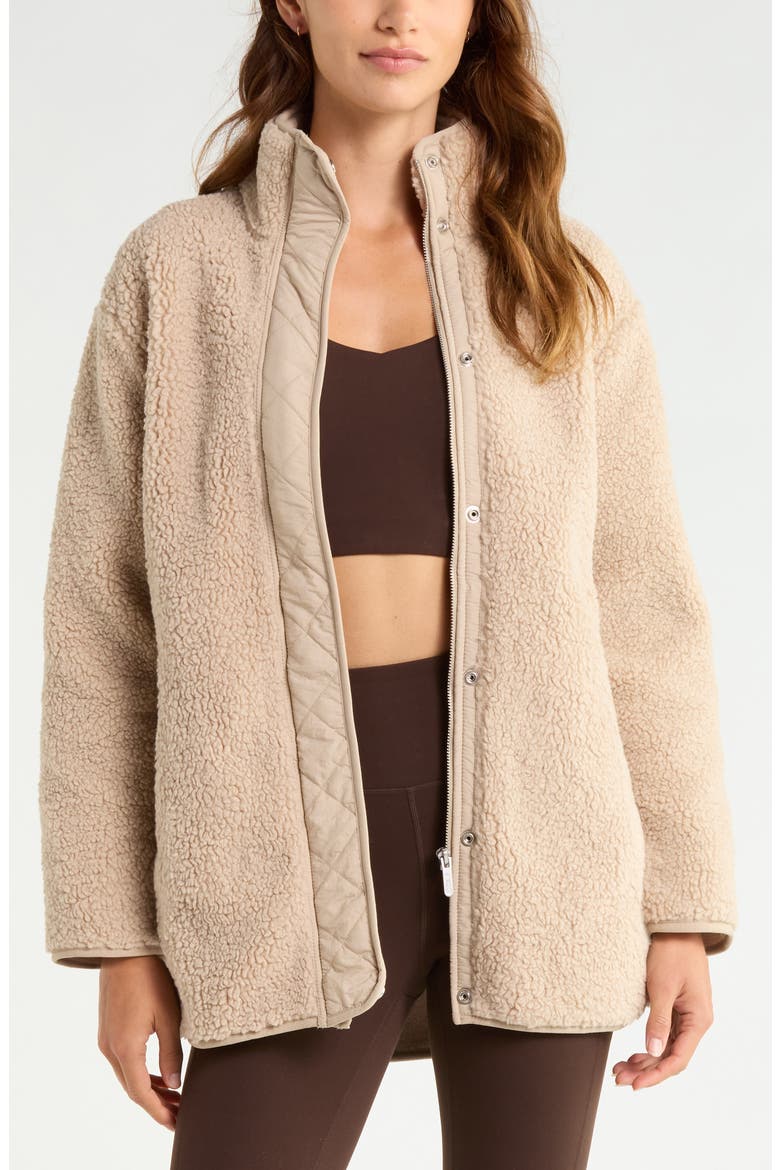 Hearth Faux Shearling Jacket, Main, color, TAN OXFORD