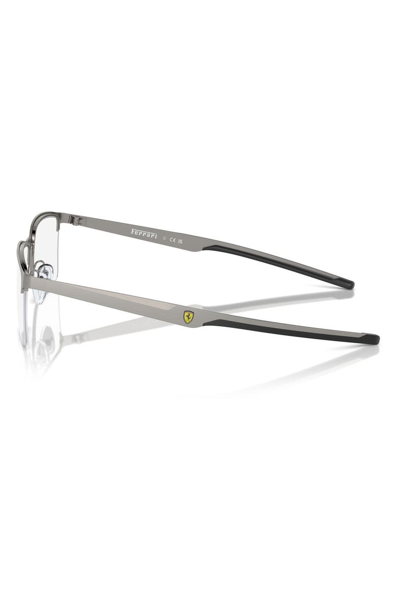 Scuderia Ferrari 57mm Rectangle Optical Glasses, Alternate, color, Brushed Gunmetal / Demo Lens