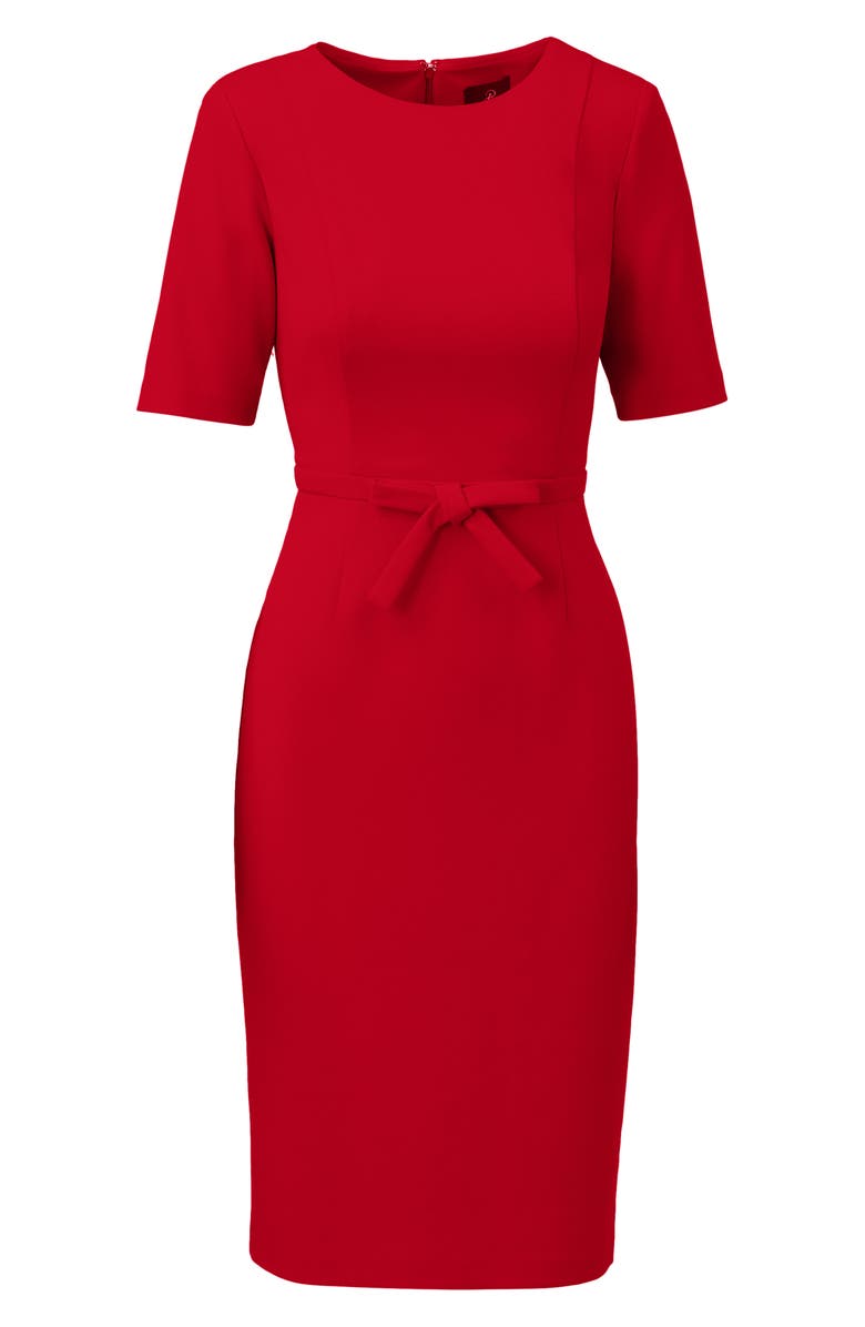 Adrianna Papell Bow Front Sheath Dress, Alternate, color, Red