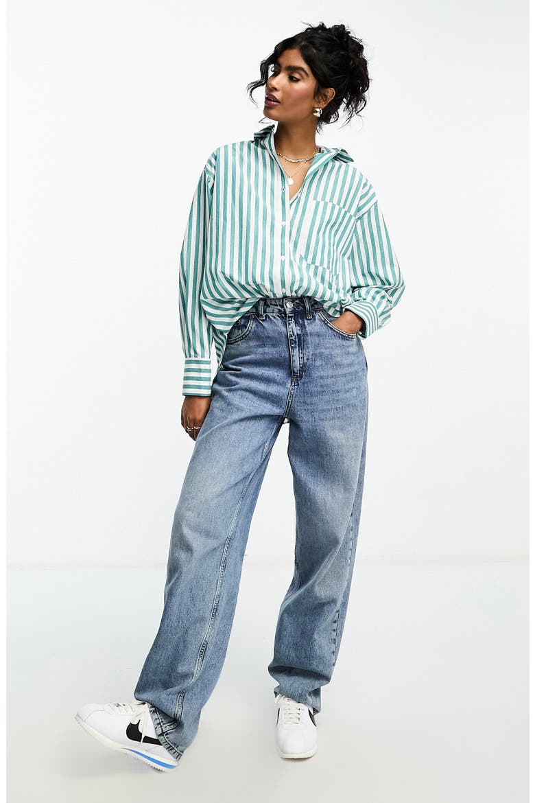 Stripe Oxford Button-Up Shirt, Alternate, color, GREEN MULTI