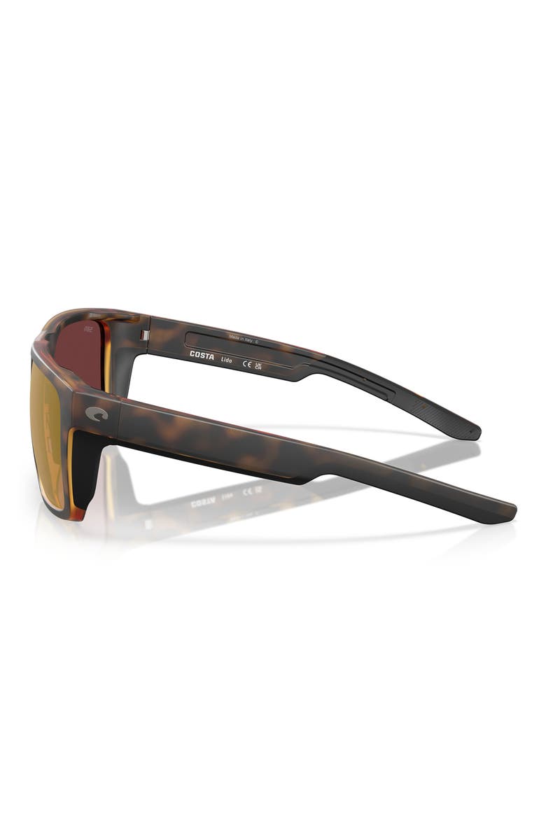 57mm Polarized Square Sunglasses, Alternate, color, MATTE TORTOISE/ GOLD 580G