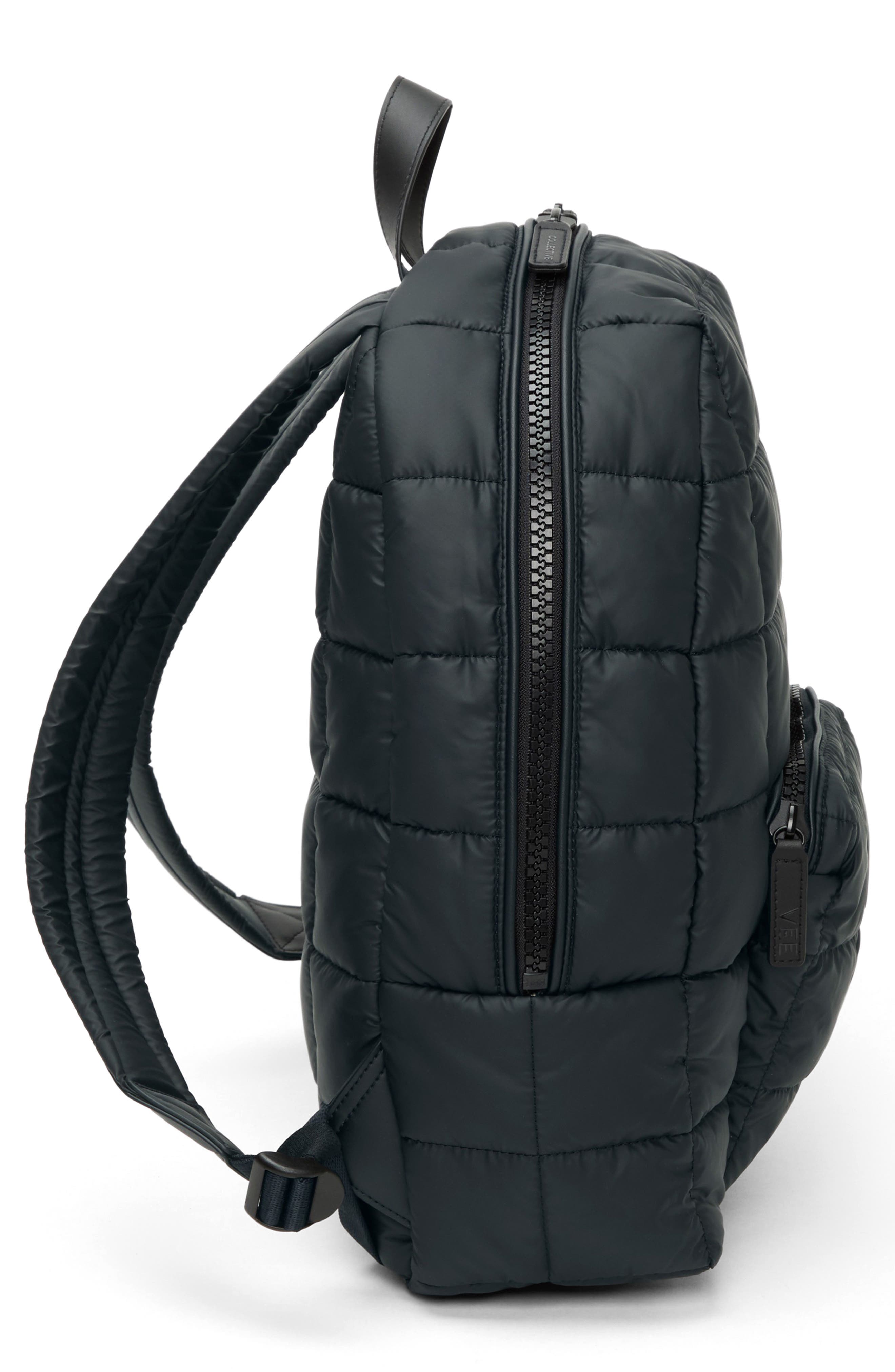 VeeCollective Porter Quilted Recycled Nylon Backpack, Alternate, color, Dark Navy Blu