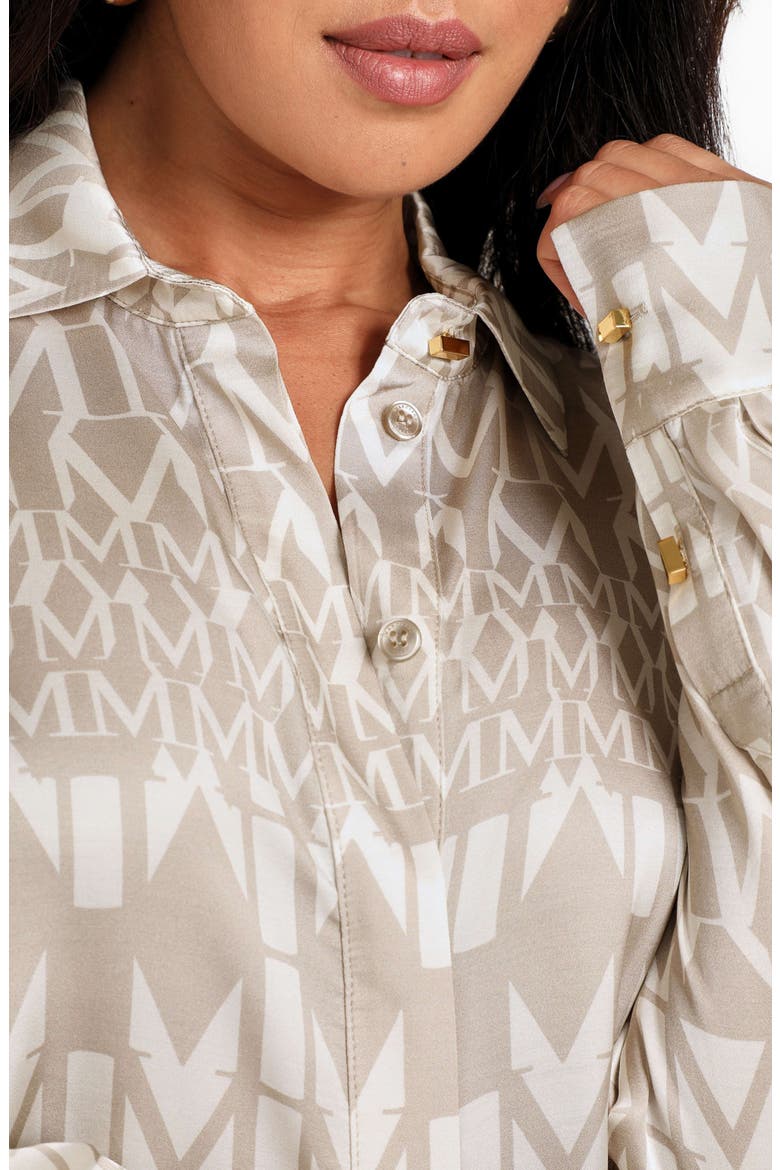 New Melissa Paisley Button-Up Shirt, Alternate, color, MONOGRAM BEIGE/ WHITE
