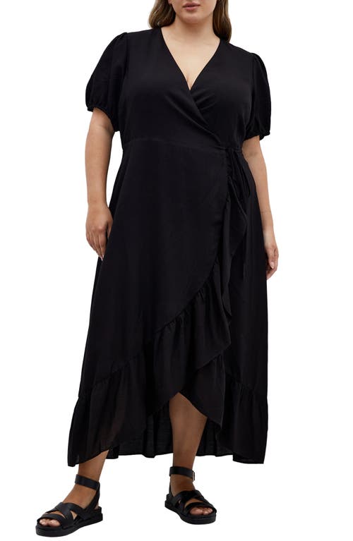 City Chic Sarina Maxi Wrap Dress In Black