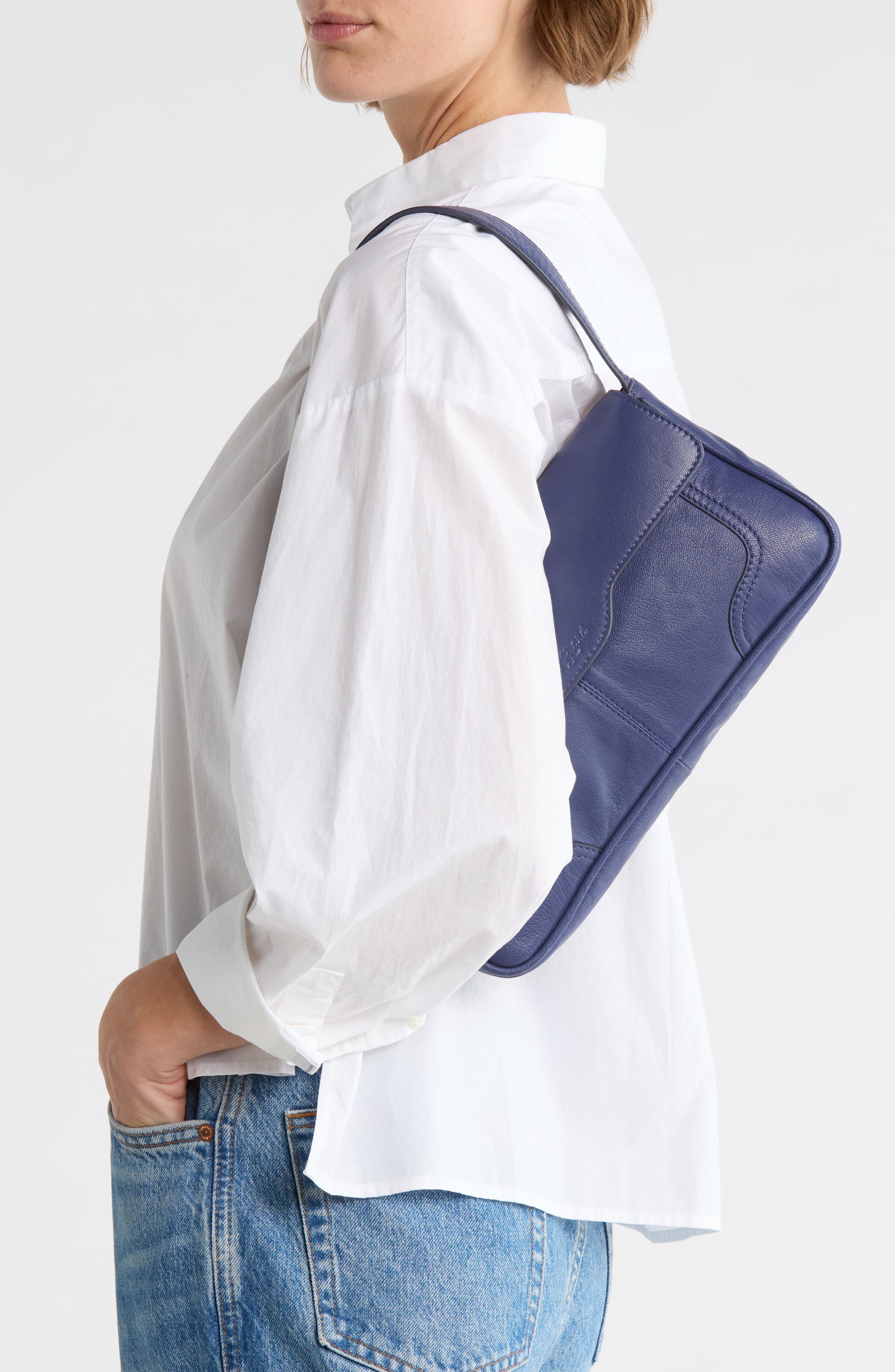 Lucky Brand Luma Leather Shoulder Bag, Alternate, color, Dusk