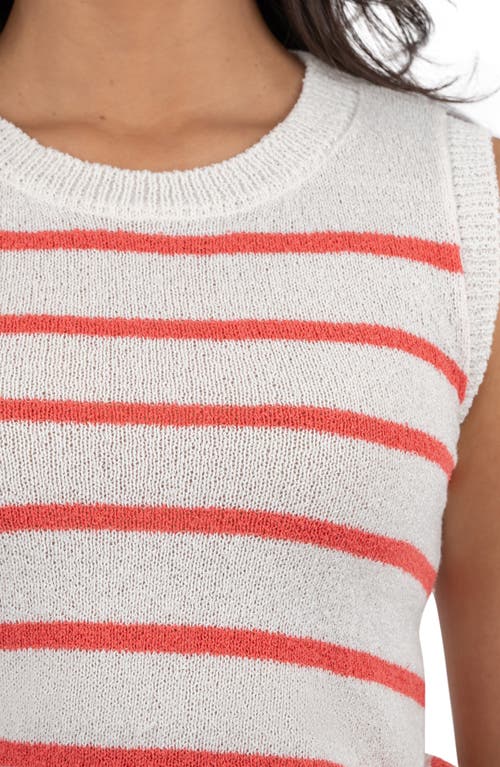 Kut From The Kloth Contessa Stripe Sleeveless Sweater In Ivory/coral