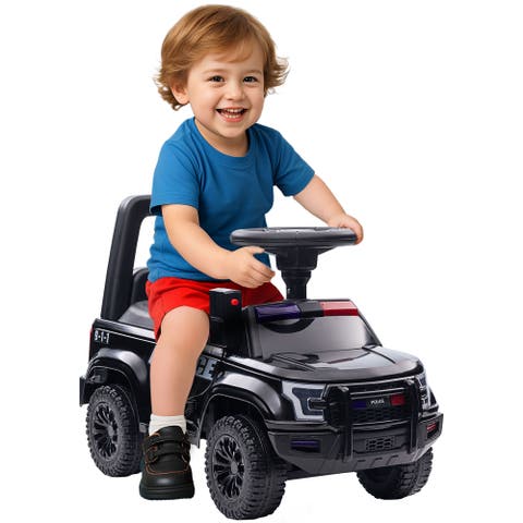 Kids Police Car Ride-on with Megaphone, Storage