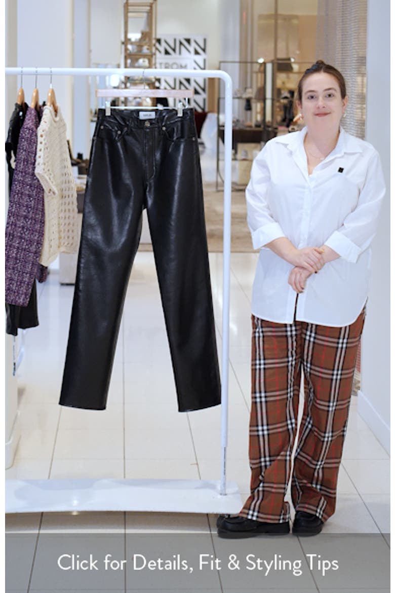 '90s Pinch Waist Straight Leg Leather Blend Pants video