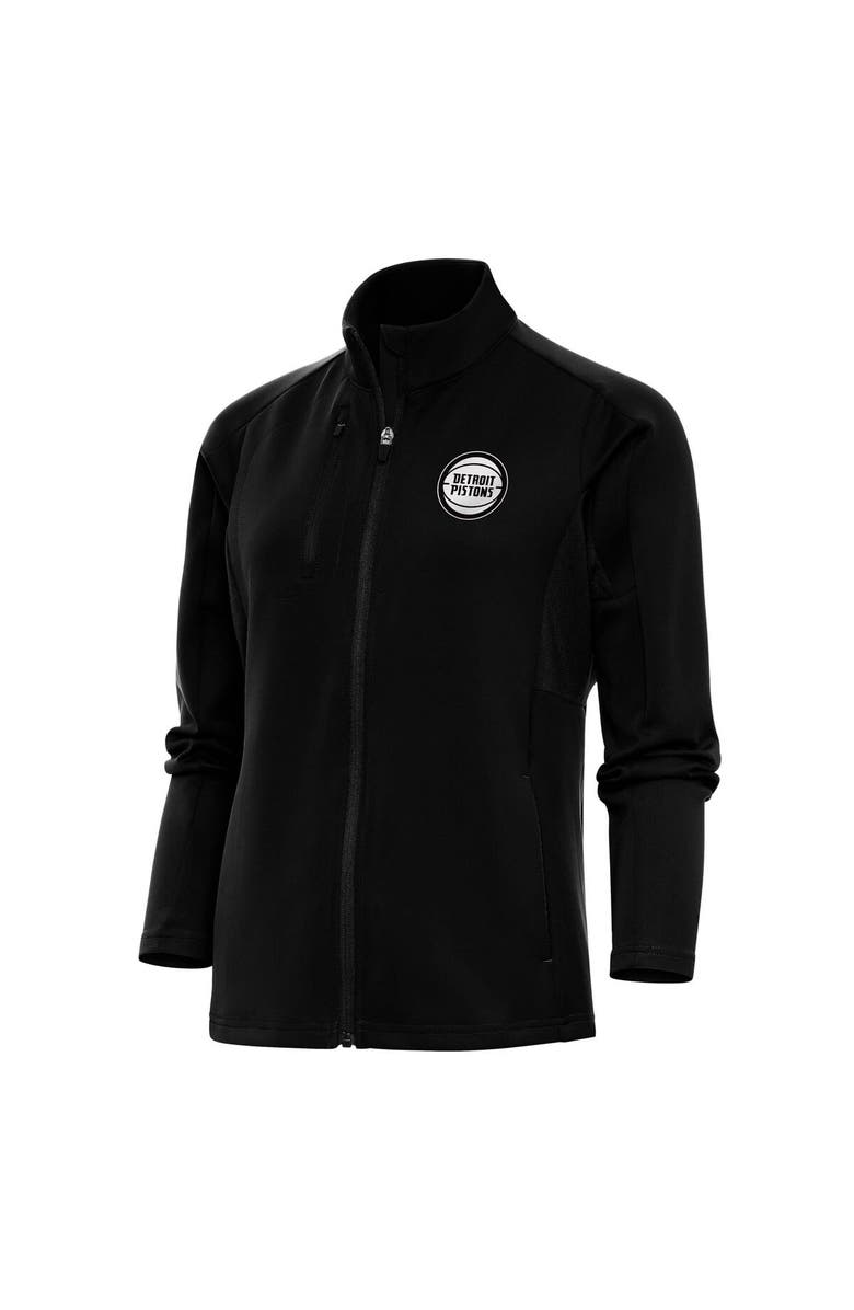 ANTIGUA Women's Antigua  Black Detroit Pistons Metallic Logo Generation Full-Zip Jacket, Main, color, 