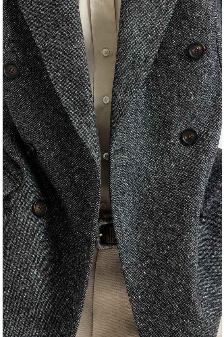 Virgin wool donegal blazer with monili, Alternate, color, Anthracite
