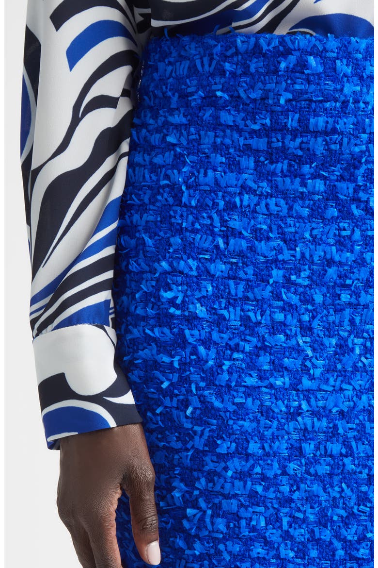Wool Blend Fringed Eyelash Yarn Skirt, Alternate, color, COBALT MULTI