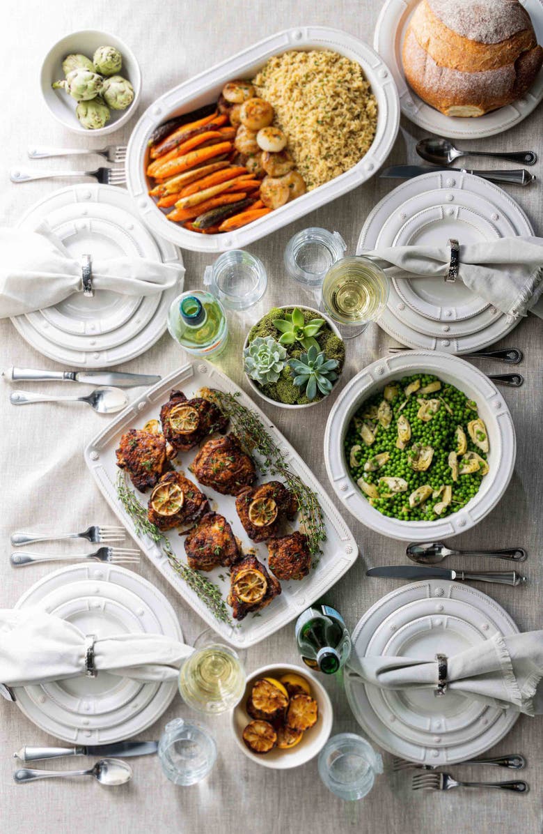 Juliska Berry 
Thread French Panel Ceramic Salad Plate, Alternate, color, Whitewash