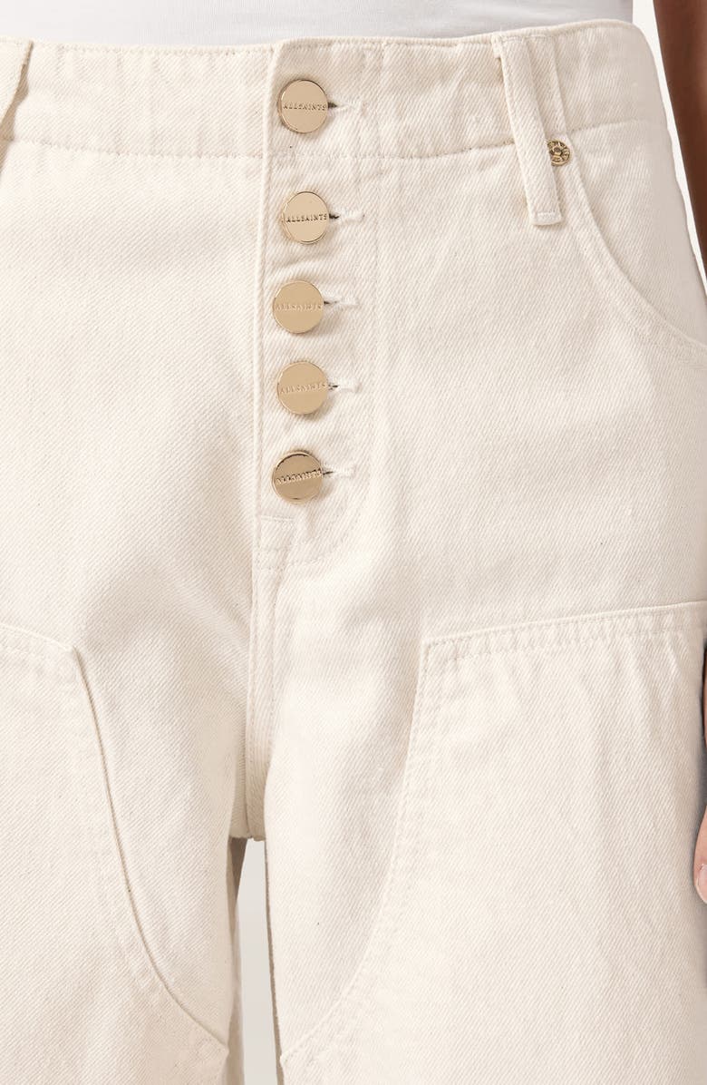 AllSaints Tay Wide Leg Carpenter Jeans, Alternate, color, Ecru White