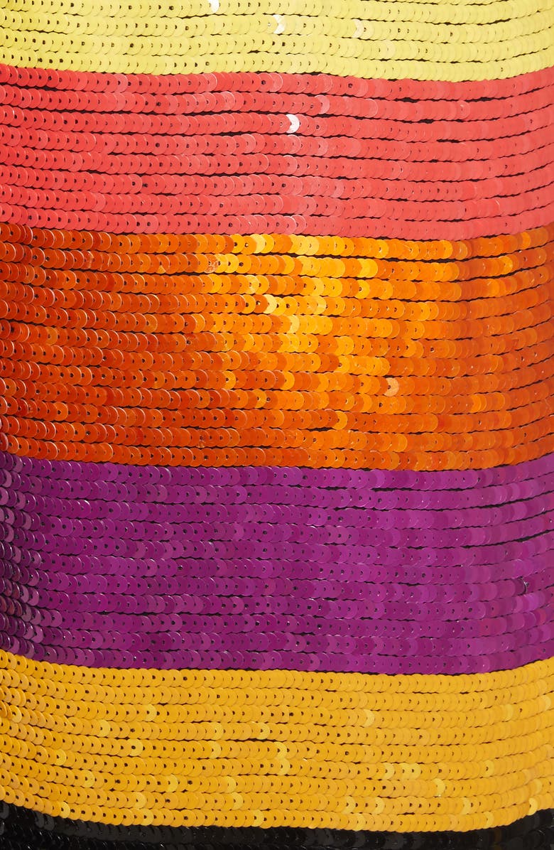 Alice + Olivia Bridget Striped Sequin Slipdress, Alternate, color,