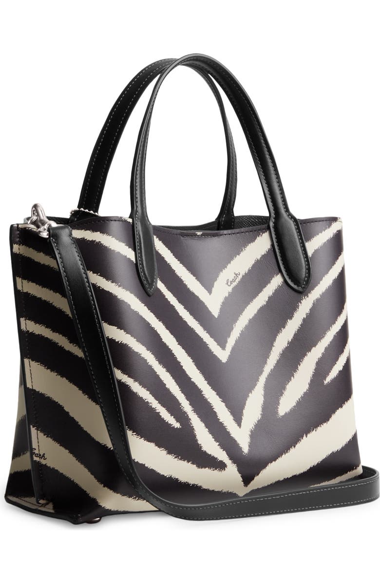 COACH Willow Zebra Print Leather Tote, Alternate, color,
