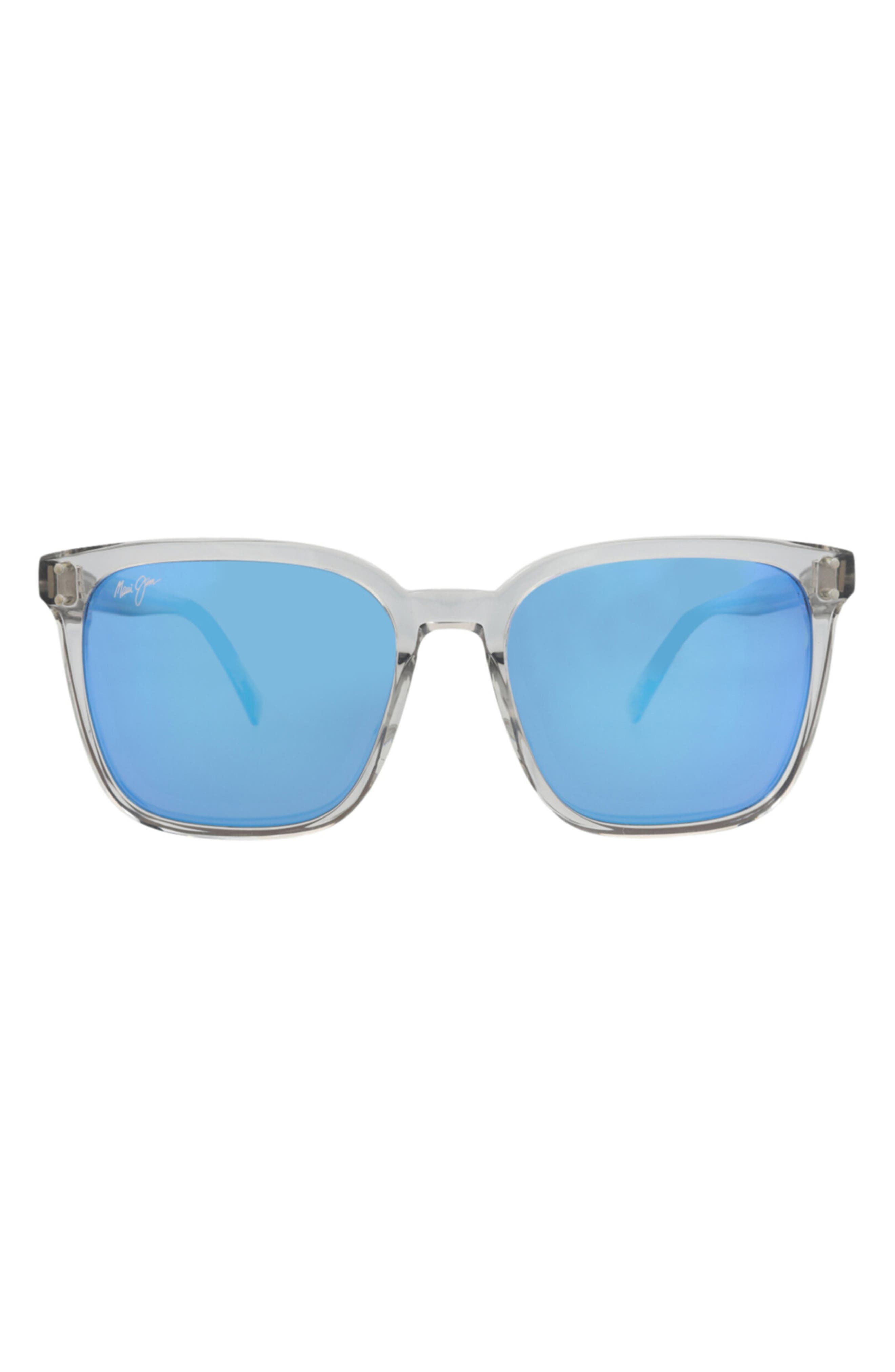 54mm Blue Hawaii Polarized Mirrored Square Sunglasses