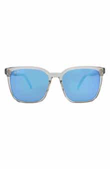 54mm Blue Hawaii Polarized Mirrored Square Sunglasses