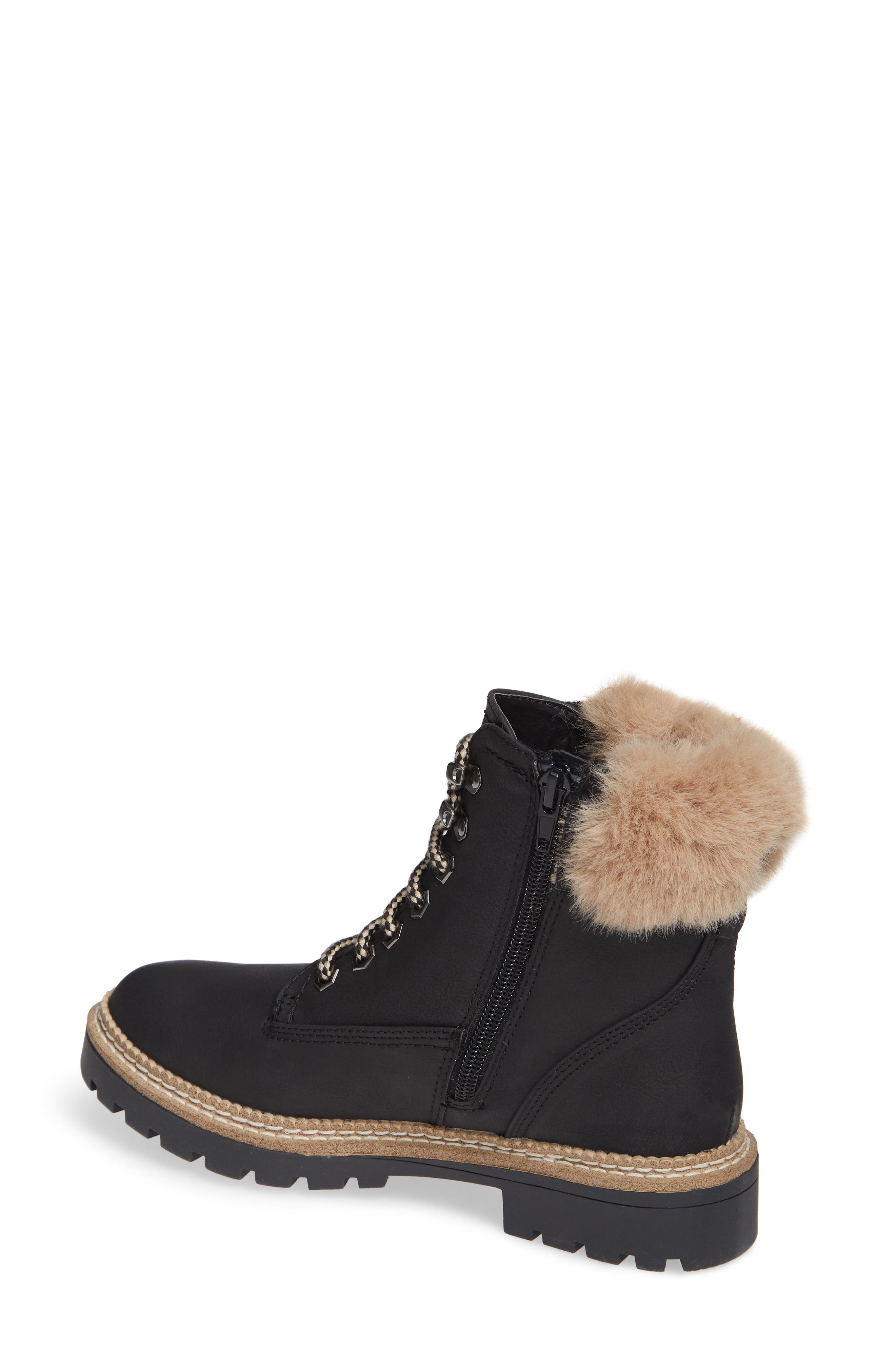 Steve Madden Alaska Lace-Up Bootie with Faux Fur Cuff, Alternate, color, 