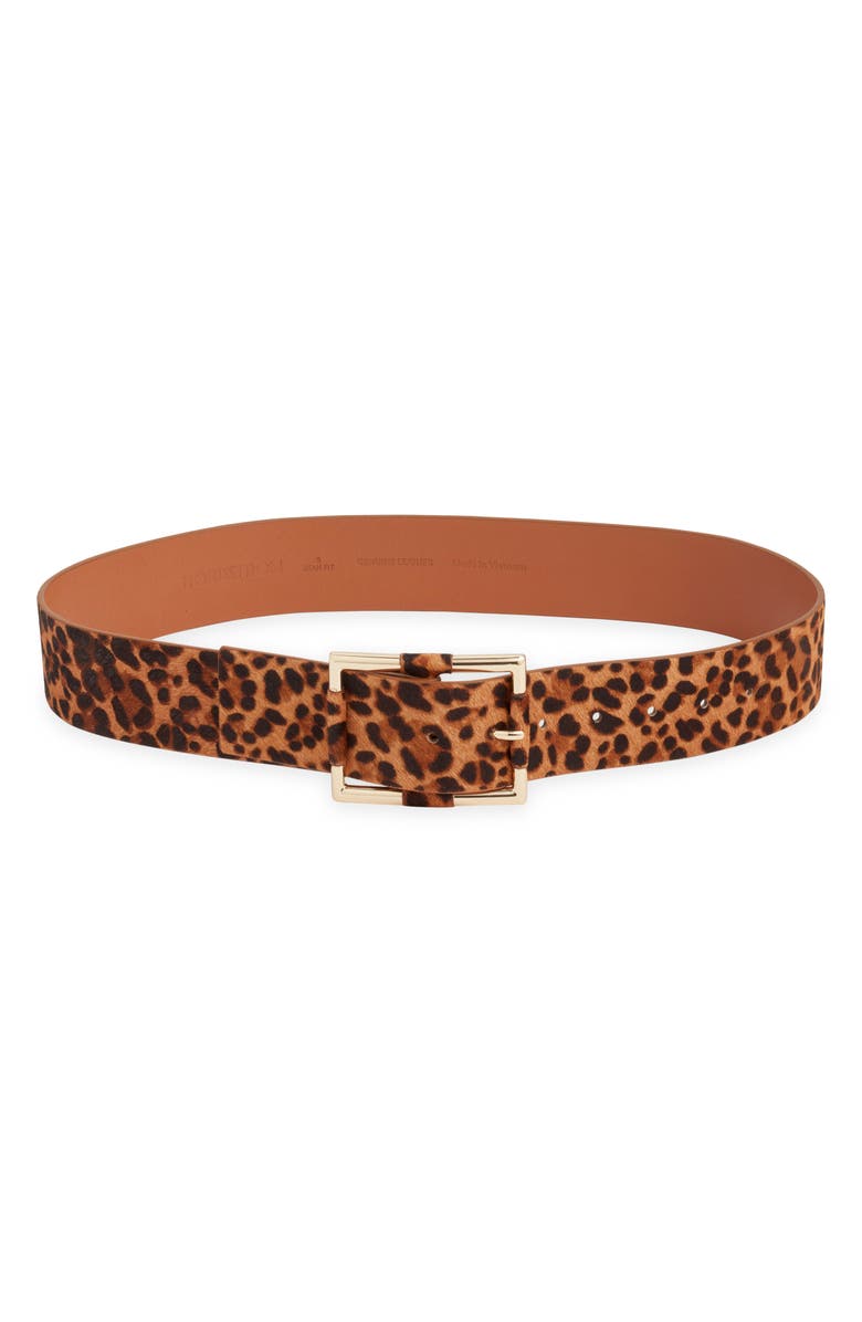 Nordstrom Daphne Genuine Calf Hair Belt, Main, color, Leopard