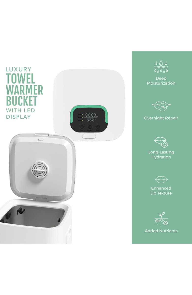 PURSONIC Towel Warmer Bucket with LED Display, Alternate, color, Natural