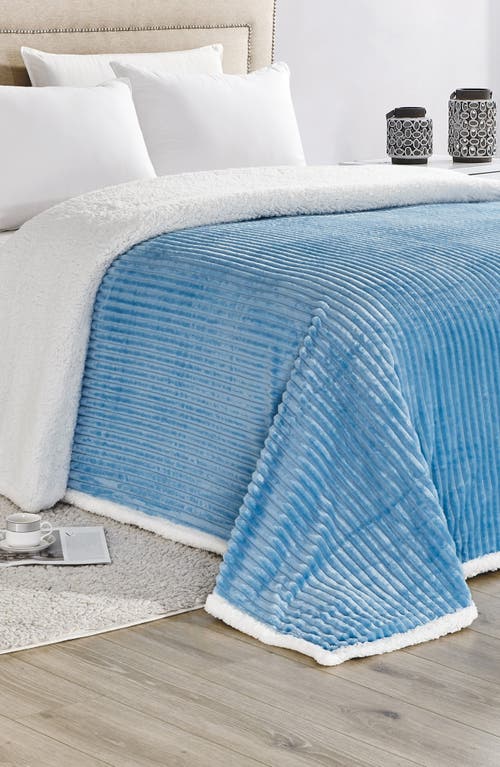 Luxury Home Plush Reversible Plain Weave Corduroy Faux Shearling Throw Blanket