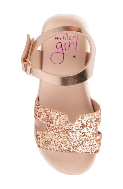 Olivia Miller Kids' Glitter Glow Sandal In Rose Gold