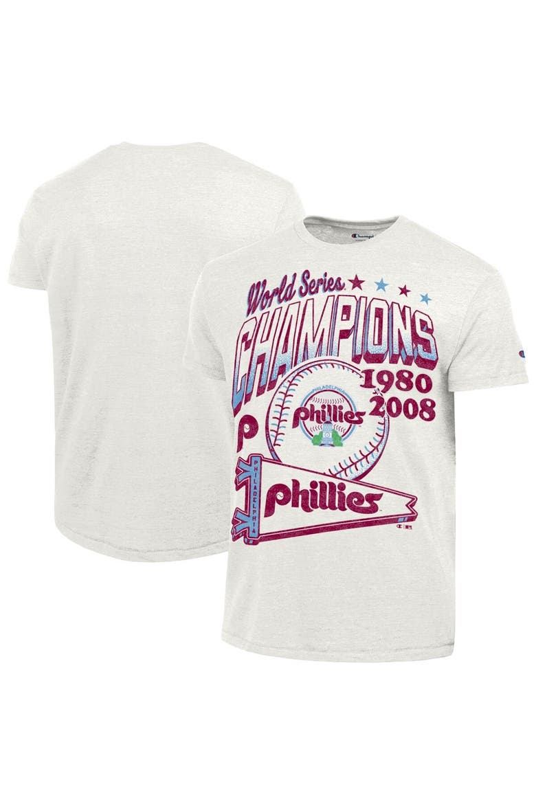 Men's Champion  White Philadelphia Phillies Winning Tradition Cooperstown Tri-Blend T-Shirt, Main, color, White