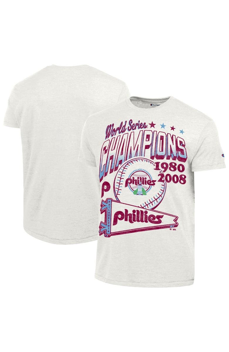 Champion Men's Champion White Philadelphia Phillies Winning Tradition Cooperstown Tri-Blend T-Shirt, Main, color, White