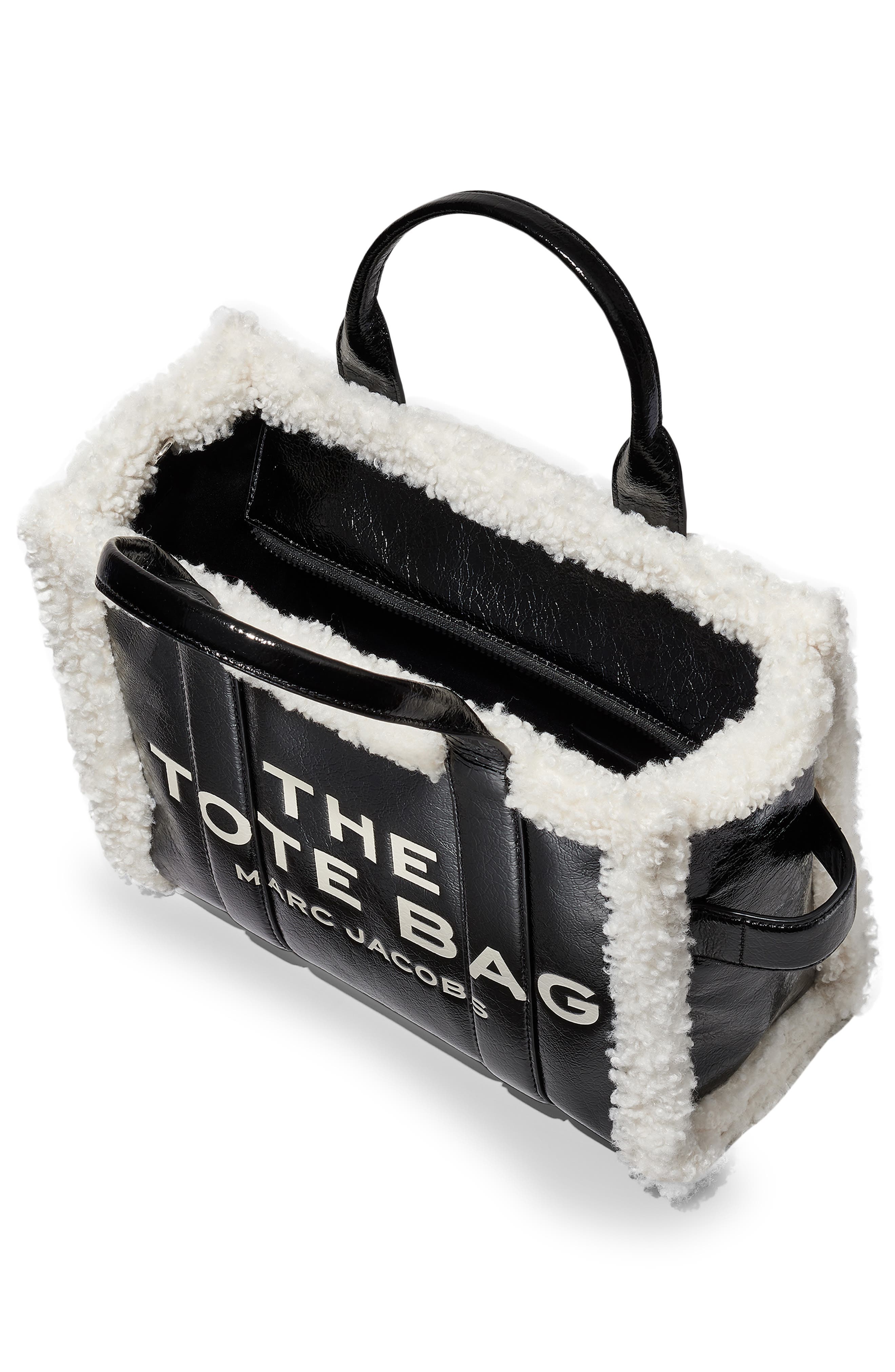 Marc Jacobs The Medium Traveler Faux Shearling Trim Tote, Alternate, color, 