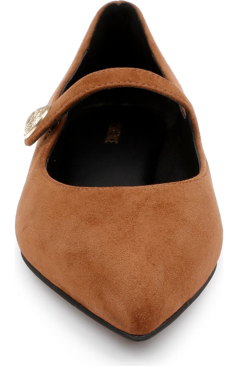 L'AGENCE Gersende Mary Jane Pointed Toe Flat, Alternate, color, Buckskin Suede