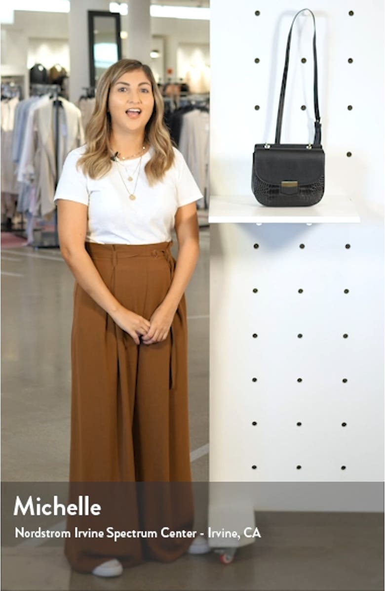 Darling Baby Croc Embossed Vegan Leather Crossbody Bag, sales video thumbnail