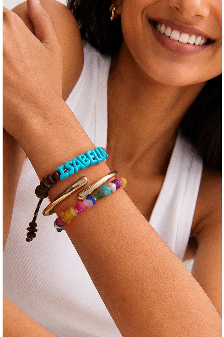 Make Waves Custom Beaded Bracelet, Alternate, color, BROWN MULTI
