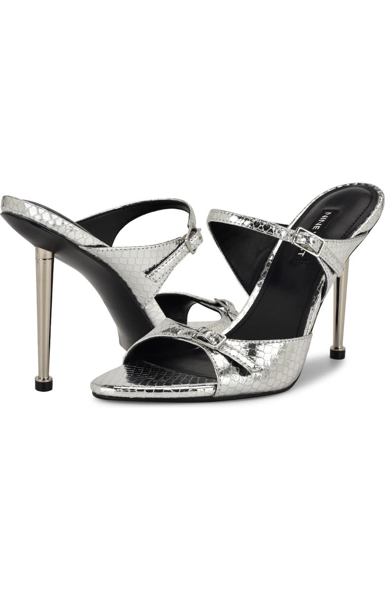 Nine West Reida Stiletto Sandal, Alternate, color, Silver
