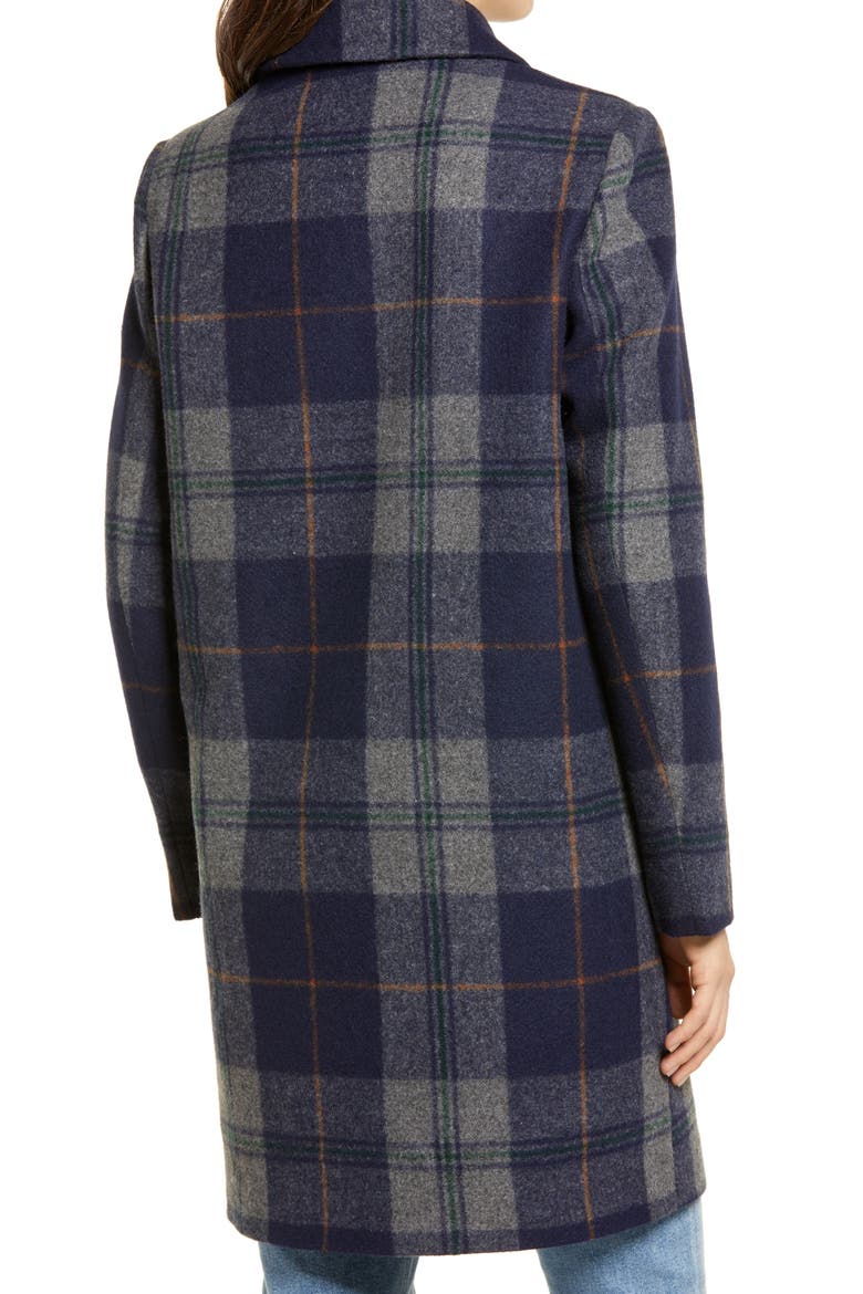 Plaid Notch Collar Coat, Alternate, color, BLUE PLAID