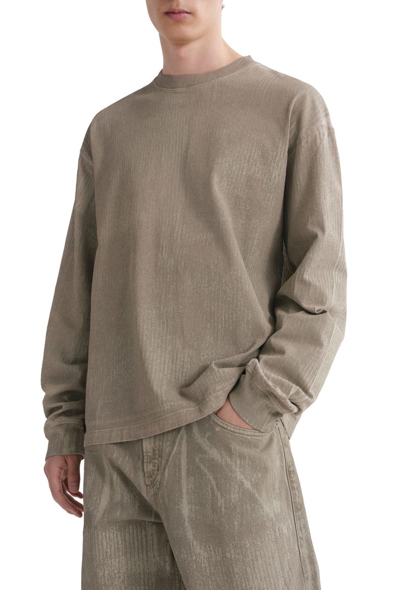 Asha Paint Print Long Sleeve T-Shirt, Alternate, color, DELTA MID GREY