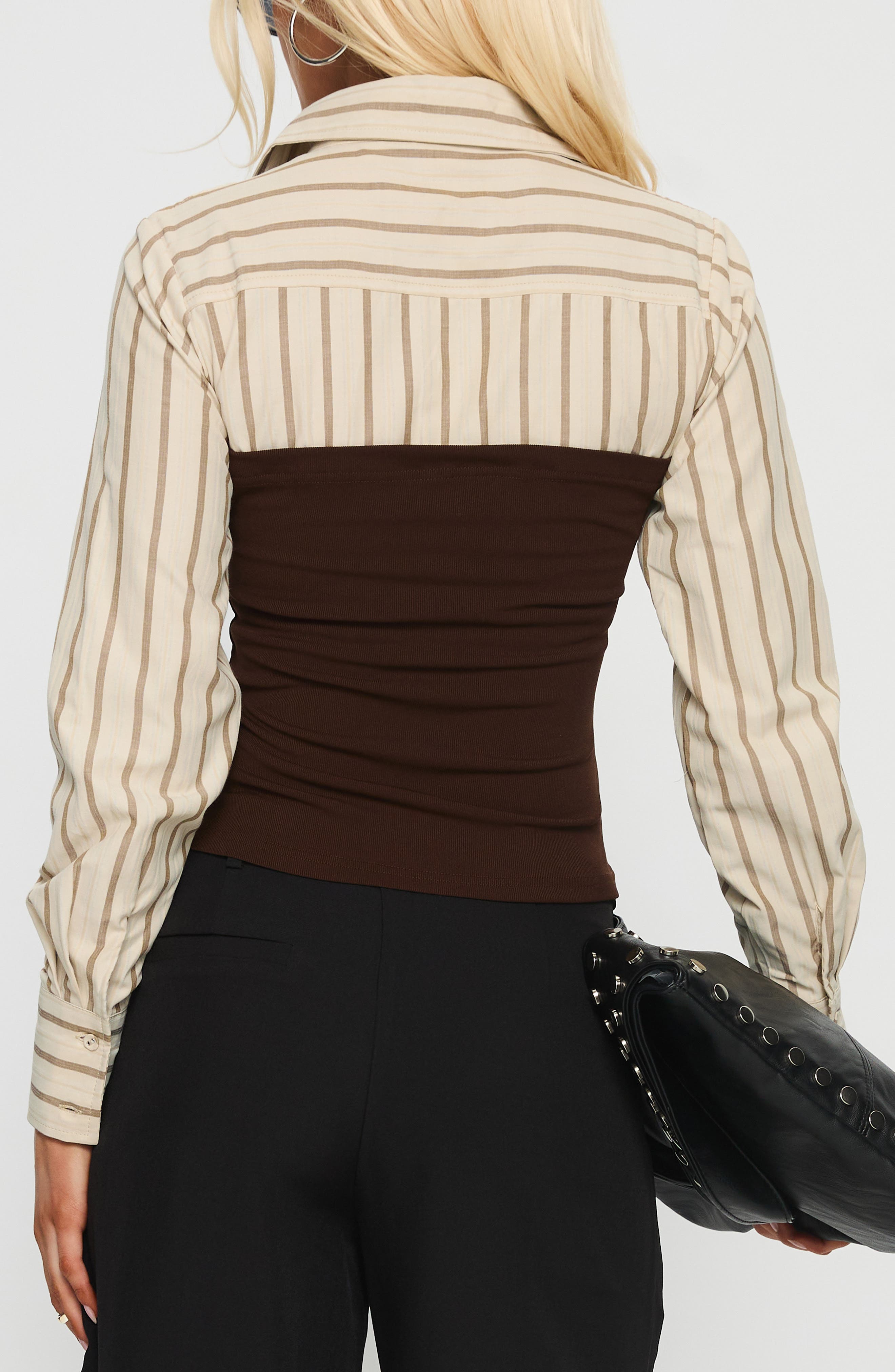 Dawnette Stripe Layered Shirt - image 2