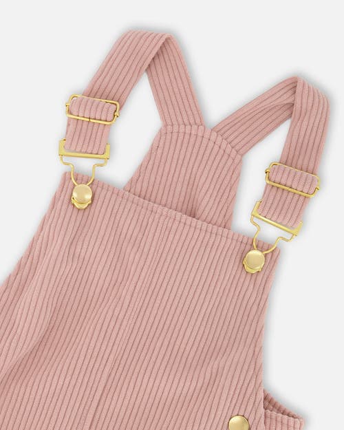 Deux Par Deux Corduroy Overall Dress In Pink